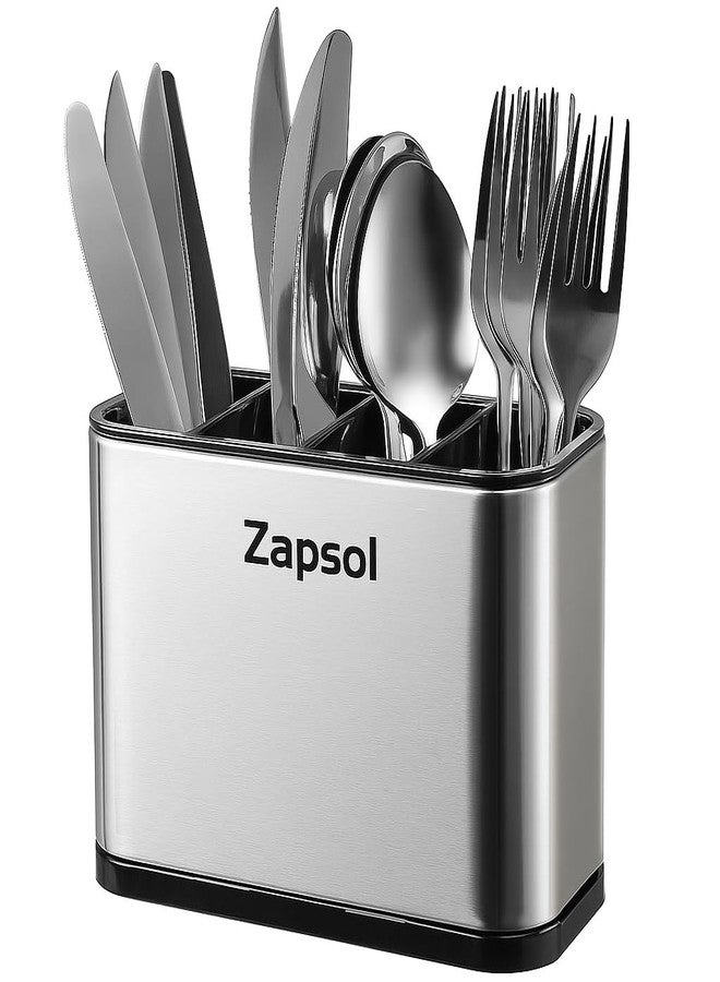 Zapsol Stainless Steel Spoon Holder Stand for Kitchen | Cutlery Holder for Kitchen Countertop | Steel Cutlery Stand & Spoon Organizer | Rustproof Durable Utensil Holder for Knives, Spatula & Spoons - Image 1